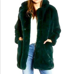 APPARIS Emerald Green “Eloise” Faux Fur Coat